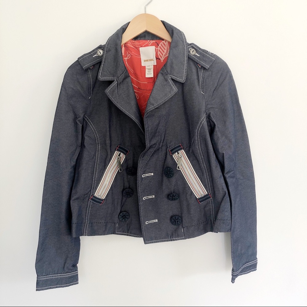 Diesel Military Style Denim Jacket